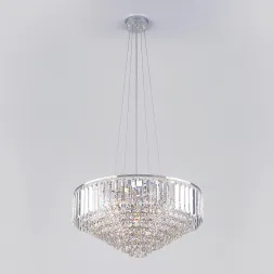 Подвесная люстра Eurosvet Torreta 10105/9 хром/прозрачный хрусталь Strotskis