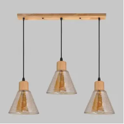 Подвесной светильник IMEX MD.5870-3-P-WOOD+BK