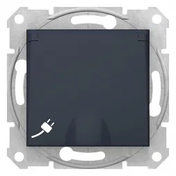 Розетка Schneider Electric Sedna с з/к со шторками и крышкой 16A 250V SDN3100470