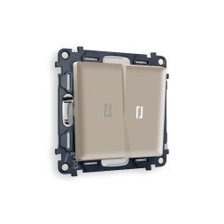 Комплект механизма 2-кл проходного выключателя с подсветкой Ambrella Volt Alfa MA364035