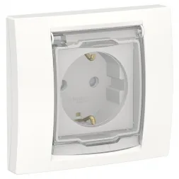 Розетка Schneider Electric Unica New с/з со шторками NU003718