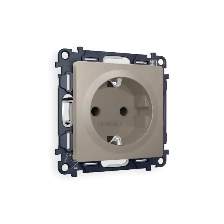 Комплект механизма розетки с/з со шторками Ambrella Volt Alfa MA367010