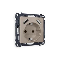 Комплект механизма розетки 2USB A+A 18W (быстрая зарядка) с/з Ambrella Volt Alfa MA369010