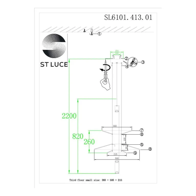 Подвесной светодиодный светильник ST Luce Isola SL6101.413.01