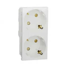 Розетка двойная Schneider Electric Unica New Modular с/з со шторками NU306718A