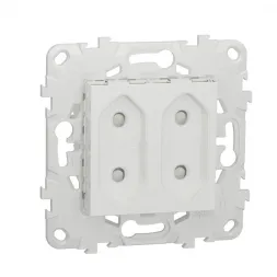 Розетка двойная Schneider Electric Unica New б/з со шторками NU503118