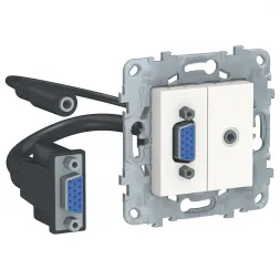 Розетка компьютерная VGA+Minijack Schneider Electric Unica New NU593218