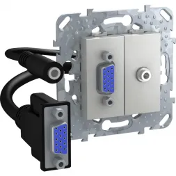 Розетка компьютерная VGA+Minijack с коннектором Schneider Electric Unica Top MGU5.932.30ZD