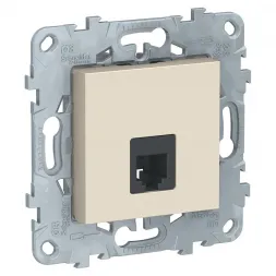 Розетка телефонная RJ11 одиночная 4 контакта Schneider Electric Unica New NU549244