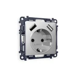 Комплект механизма розетки 2USB A+A 18W (быстрая зарядка) с/з Ambrella Volt Alfa MA409010