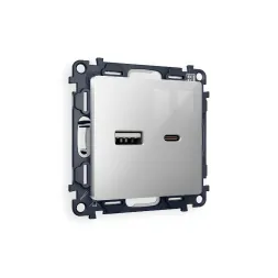 Комплект механизма розетки 2USB A+C 20W (быстрая зарядка) Ambrella Volt Alfa MA411010