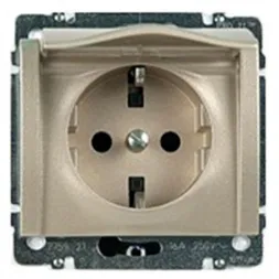 Розетка 2К+3 Legrand Galea Life 16A 250V с/з со шторками крышкой автоматические клеммы титановая 771