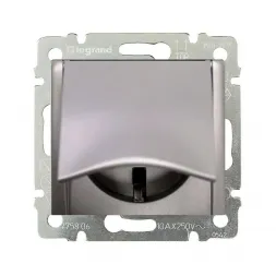 Розетка 2К+3 Legrand Valena 16A 250V с/з с крышкой винтовой зажим алюминий 770122