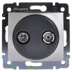 Розетка TV-R оконечная Legrand Valena алюминий 770133