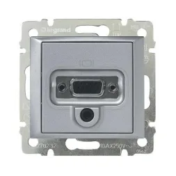 Розетка аудио/видео HD15+Jack3.5 Legrand Valena алюминий 770282