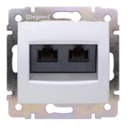 Розетка компьютерная 2хRJ45 Legrand Valena 6 кат FTP на винтах белая 774233