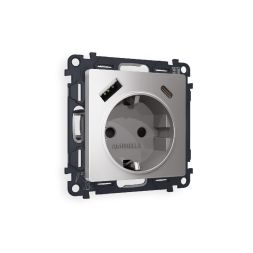 Комплект механизма розетки 2USB A+C 20W (быстрая зарядка) с/з Ambrella Volt Alfa MA510010