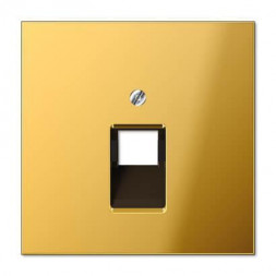Накладка 1-ой наклонной телефонной/компьютерной розетки Jung LS 990 блеск золота GO2969-1UA