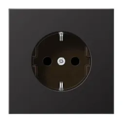 Розетка с заземлением безвинтовой зажим Jung LS 990 dark AL1520D