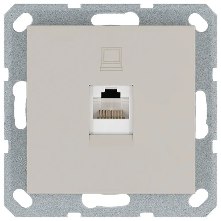 Интернет-розетка RJ45 с накладкой, цвет Тауп Jasmart G6105T