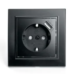 Розетка 1-местная с USB Stekker PST16-9011-03 с защитной шторкой 39480