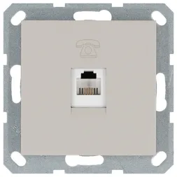 Телефонная розетка RJ11 с накладкой, цвет Тауп Jasmart G6101T