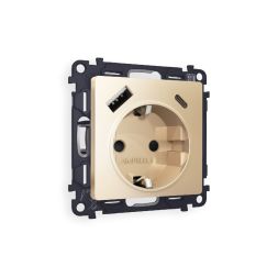 Комплект механизма розетки 2USB A+C 20W (быстрая зарядка) с/з Ambrella Volt Alfa MA610010