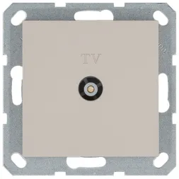 Розетка TV Ф9.5mm проходная с накладкой, цвет Тауп Jasmart G6002T