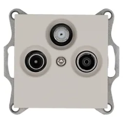 Розетка TV+FM+SAT Ф9.5mm проходная с накладкой, цвет Тауп Jasmart G6207T