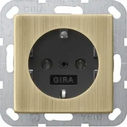 Розетка Gira System 55 Schuko с/з 16A 250V безвинтовой зажим бронза/антрацит 0188603