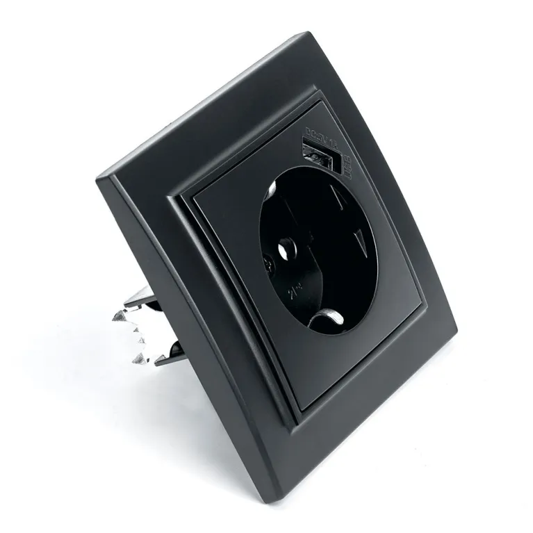 Розетка 1-местная с USB Stekker PST16-9011-03 с защитной шторкой 39480