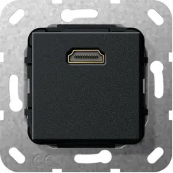 Розетка HDMI Gira System 55 черный матовый 566910