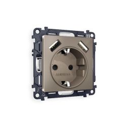 Комплект механизма розетки 2USB A+A 18W (быстрая зарядка) с/з Ambrella Volt Alfa MA639010