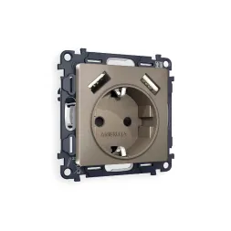 Комплект механизма розетки 2USB A+A 18W (быстрая зарядка) с/з Ambrella Volt Alfa MA639010