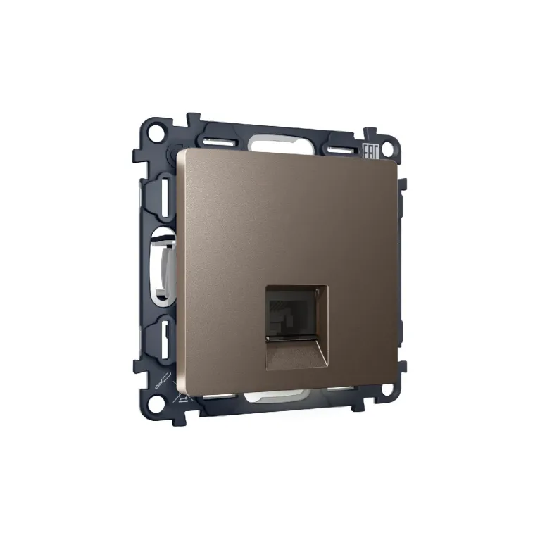 Комплект механизма телефонной розетки RJ-11(4P4C) со шторкой Ambrella Volt Alfa MA642030