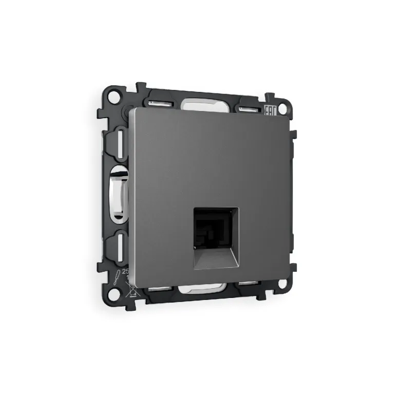 Комплект механизма телефонной розетки RJ-11(4P4C) со шторкой Ambrella Volt Alfa MA662030