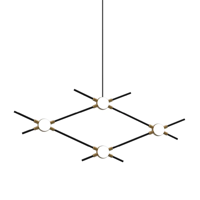 Подвесная люстра DeLight Collection Molecular MD18001067-4A black/gold