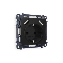 Комплект механизма розетки 2USB A+A 18W (быстрая зарядка) с/з Ambrella Volt Alfa MA809010