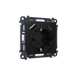 Комплект механизма розетки 2USB A+C 20W (быстрая зарядка) с/з Ambrella Volt Alfa MA810010