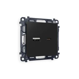 Комплект механизма розетки 2USB A+C 20W (быстрая зарядка) Ambrella Volt Alfa MA811010