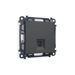 Комплект механизма телефонной розетки RJ-11(4P4C) со шторкой Ambrella Volt Alfa MA912030