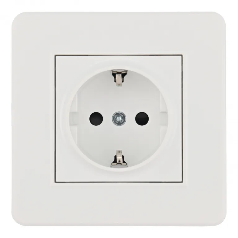 Комплект розетки с/з и шторками и рамкой Arte Milano SET16-1-40-1 white