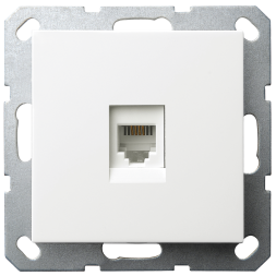 Интернет розетка Jasmart разъем RJ45 с накладкой белый глянцевый G6105W
