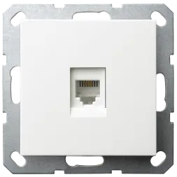 Интернет розетка Jasmart разъем RJ45 с накладкой белый глянцевый G6105W