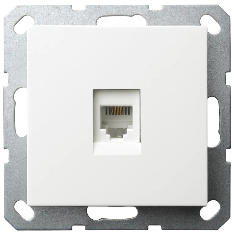 Интернет розетка Jasmart разъем RJ45 с накладкой белый глянцевый G6105W