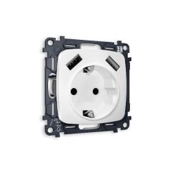 Комплект механизма розетки 2USB A+A 18W (быстрая зарядка) с/з Ambrella Volt Omega MO129010