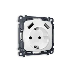 Комплект механизма розетки 2USB A+A 18W (быстрая зарядка) с/з Ambrella Volt Omega MO129010