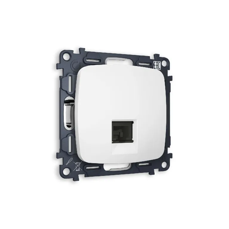 Комплект механизма телефонной розетки RJ-11(4P4C) со шторкой Ambrella Volt Omega MO132030