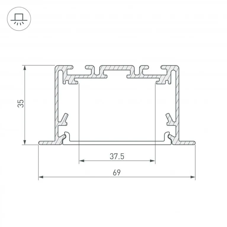 Профиль Arlight S2-LINIA69-F 029470