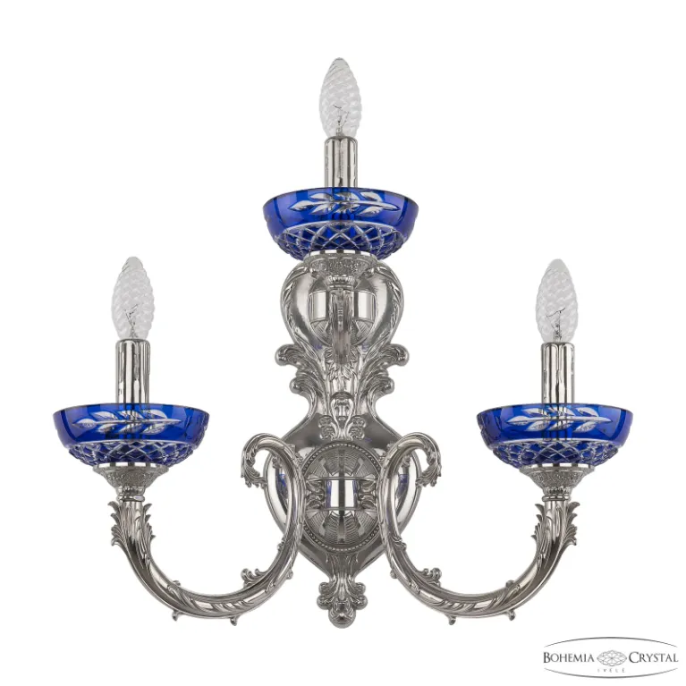 Бра Bohemia Ivele Florence 7109B16/2+1/210 Ni P Clear-Blue/H-1J